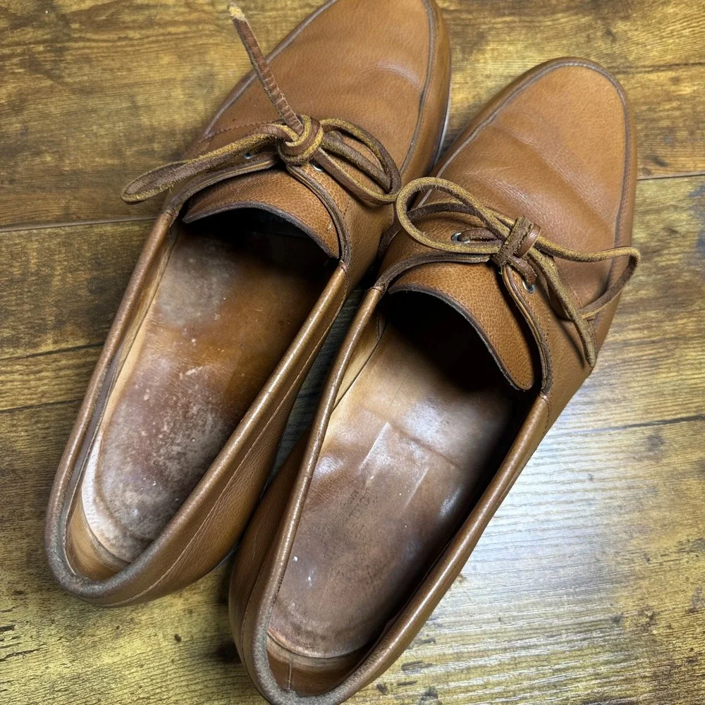 John Lobb Arima 89608 Tan Leather Derby Shoes Mens 10.5E